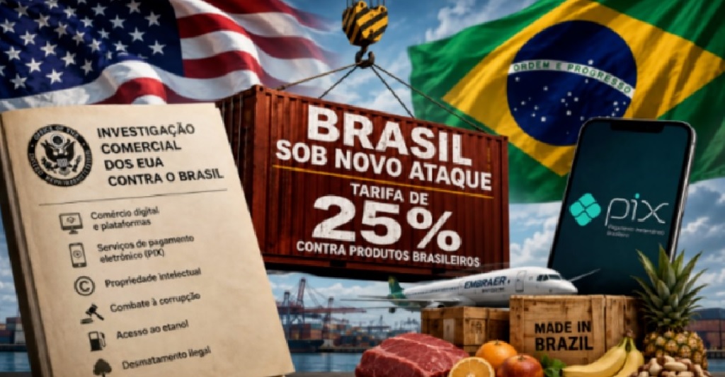 EUA propõem tarifas de 25% e 12,5% sobre produtos brasileiros em novo tarifaço